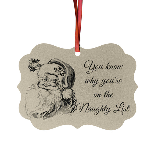 Naughty List, Aluminum Ornament (1pc)