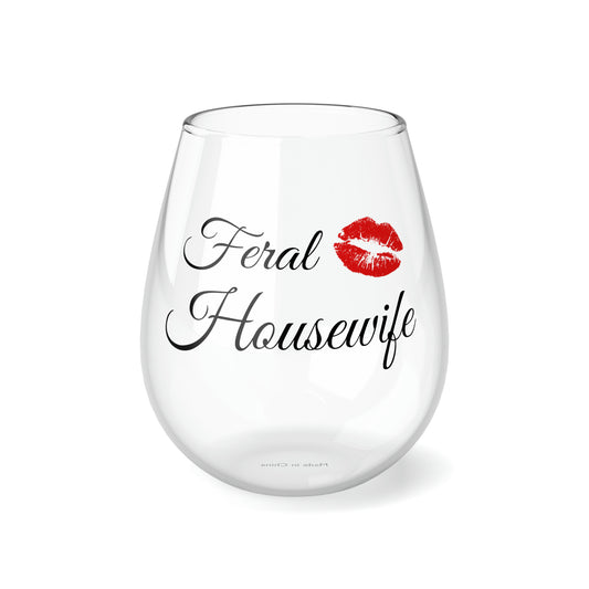 Feral housewife Stemless Wine Glass, 11.75oz