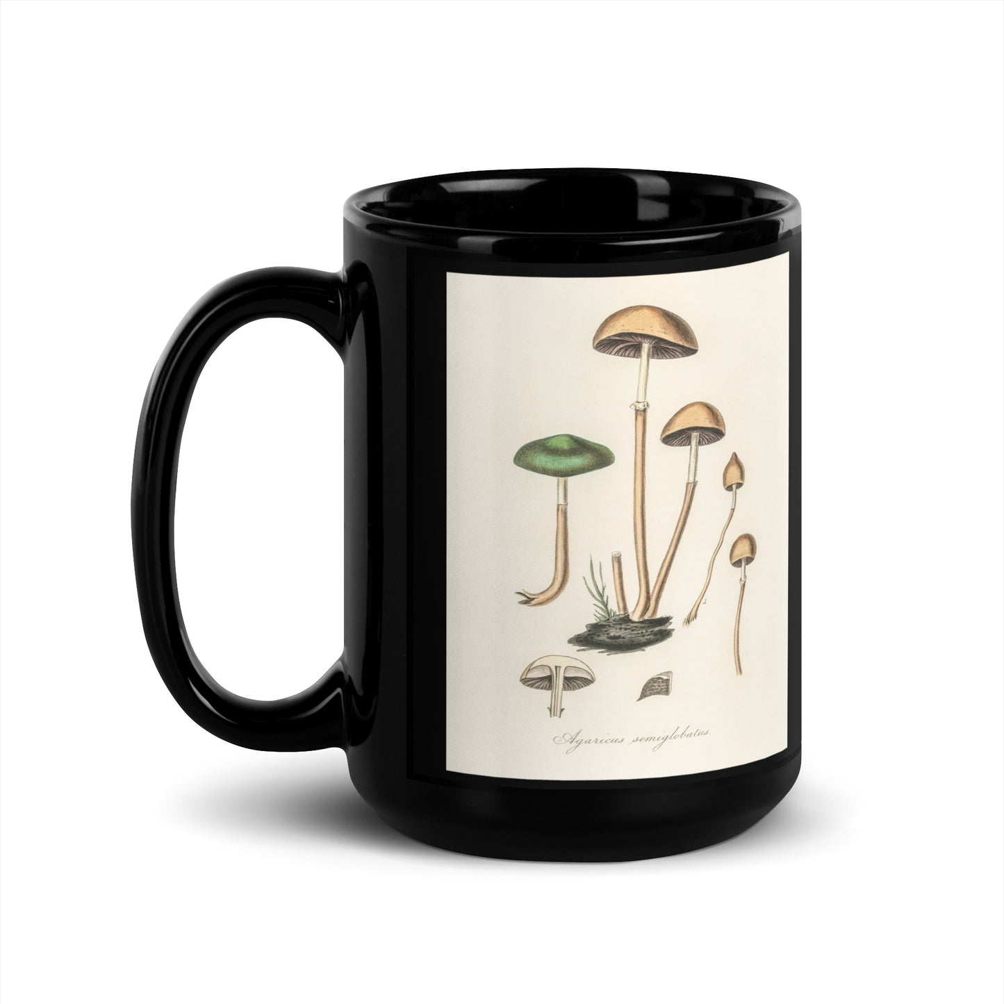 Mushroom Black Glossy Mug